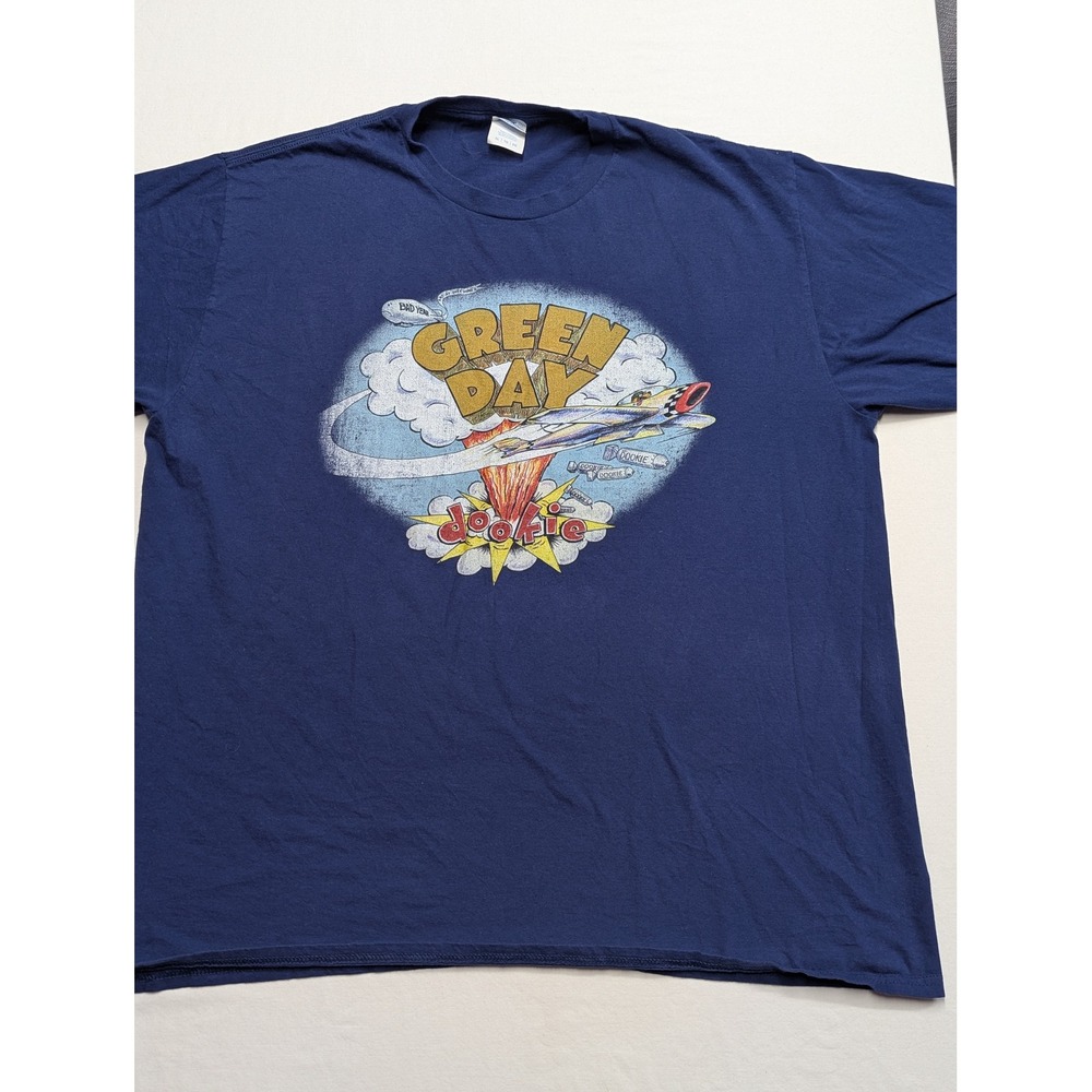 Green Day Dookie Band T-Shirt Mens XL Navy Blue Graphic Tee Port & Company